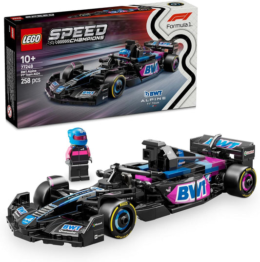 LEGO Speed Champions BWT Alpine F1 Team A524 Race Car Model Set 77248, Includes Collectible Driver Minifigure, for Ages 10+