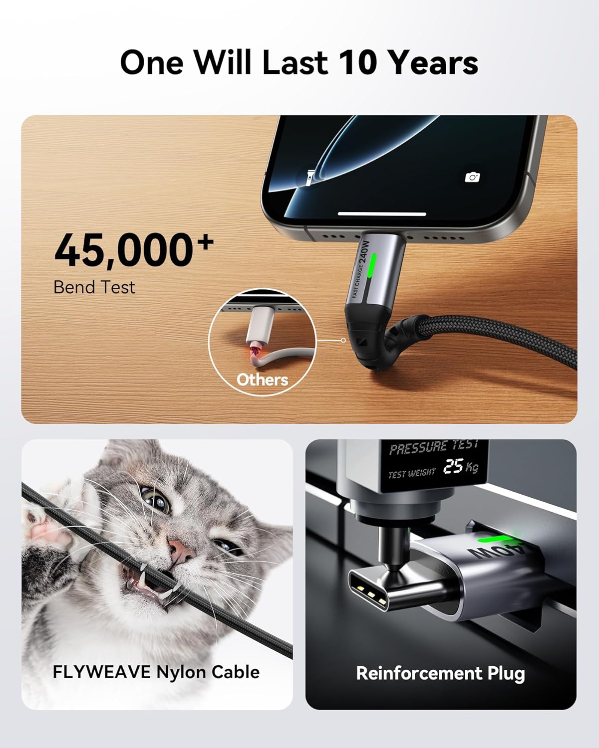 INIU 240W USB C to USB C Charger Cable, [2-Pack 2m] PD Type C Charge Cable, Super Fast Charging USB C Cable for iPhone 17 16 15 Pro Max Plus, MacBook iPad Air, Samsung S25 S24 Ultra, Steam Deck etc.