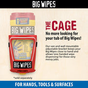 Big Wipes Heavy Duty Pro+ Hand Wipes, 100 Count, Textured Dual-Sided Wipes in Dispenser Tub
