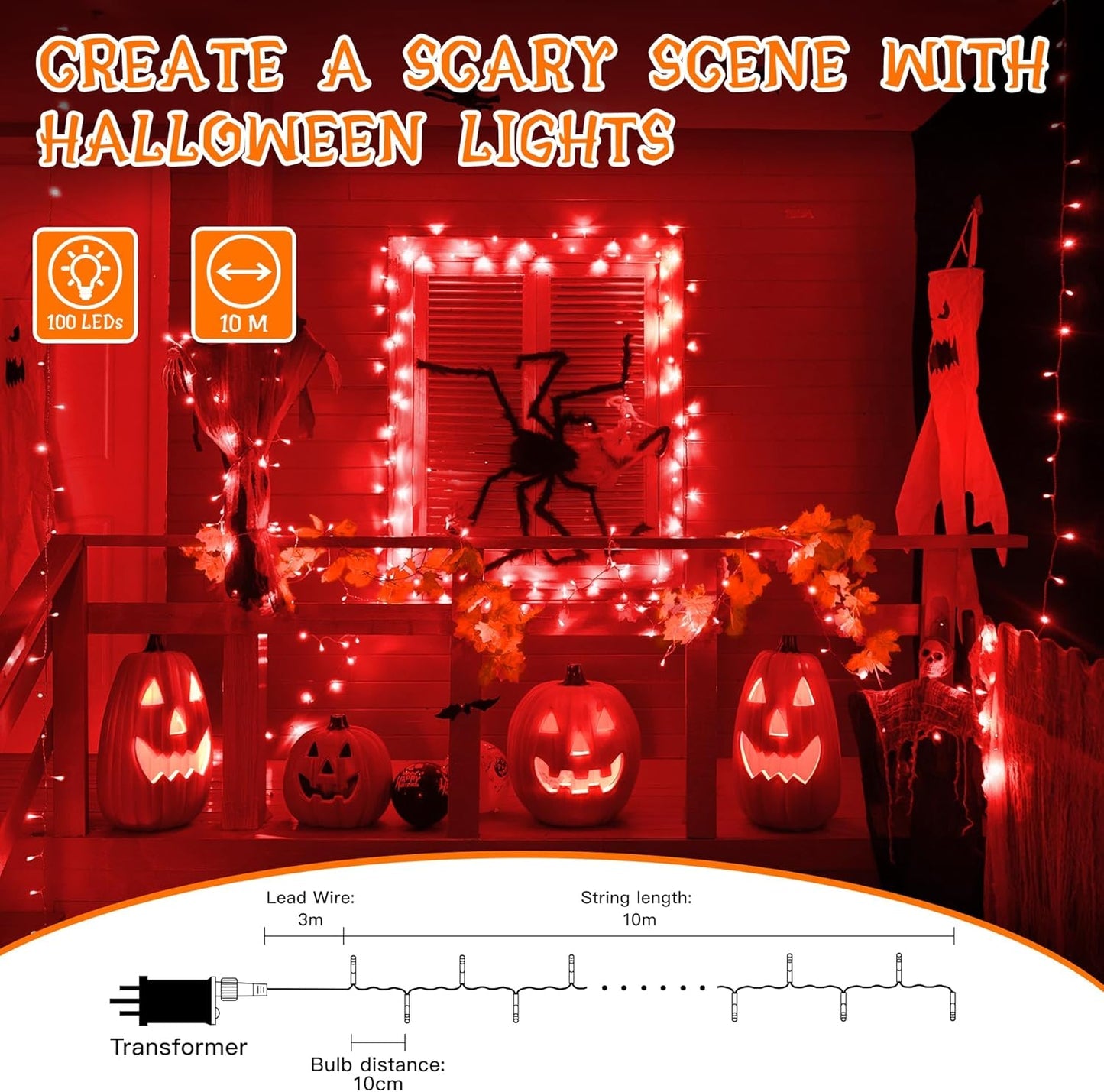 Ollny 10m 100 LED Fairy Lights, Mains Powered Waterproof String Lights with Remote, Timer, and Multiple Modes for Indoor and Outdoor Decoration