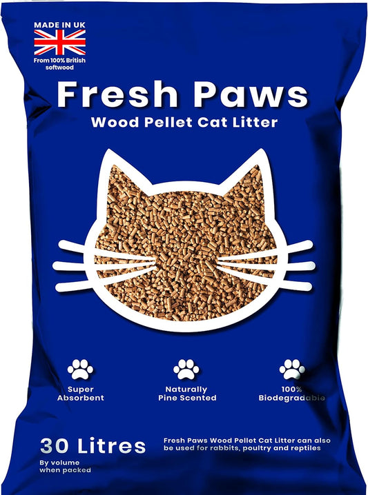 Fresh Paws Premium Wood Pellet Cat Litter, 30 L