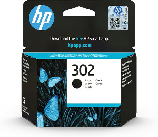 HP F6U66AE 302 Original Ink Cartridge, Black, Single Pack
