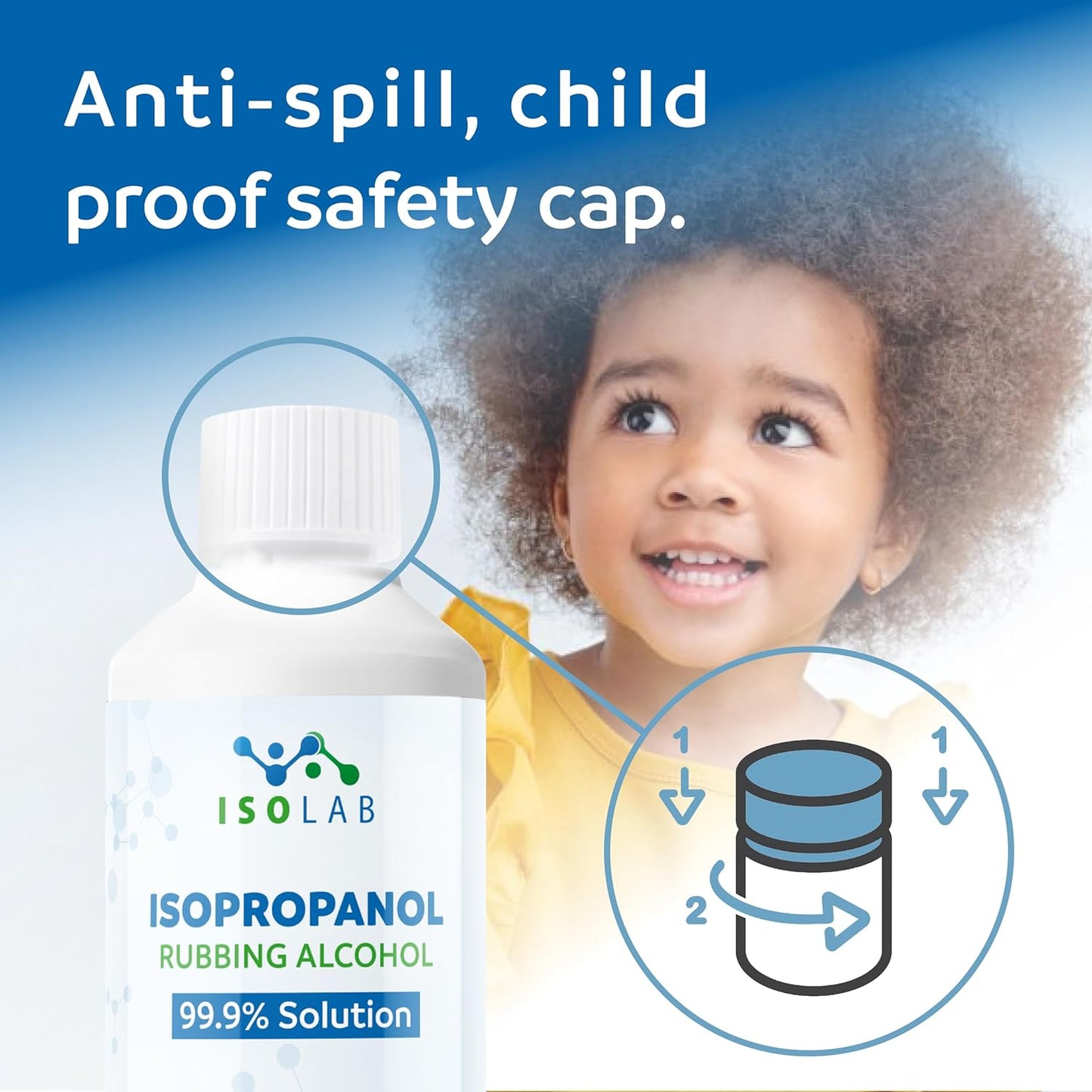 IsoLAB - Isopropanol Rubbing Alcohol - 99.9% Pure Isopropyl Alcohol, Multi-Purpose Cleaner, Degreaser & Solvent - 500ml