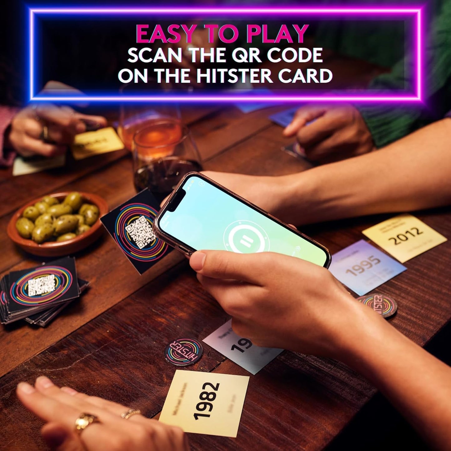 Hitster Music Party Board Game, Card Game for 2-10 Players, 300+ Music Hits, UK Edition, Adult and Family Game for Parties and Game Nights