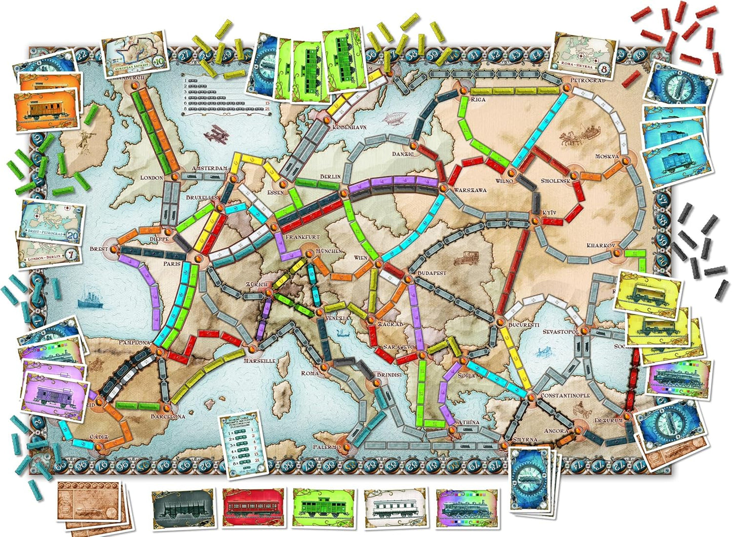 Days of Wonder | Ticket to Ride Europe | Board Game | Ages 8+ | 2-5 Players | Average Playtime 30-60 Minutes